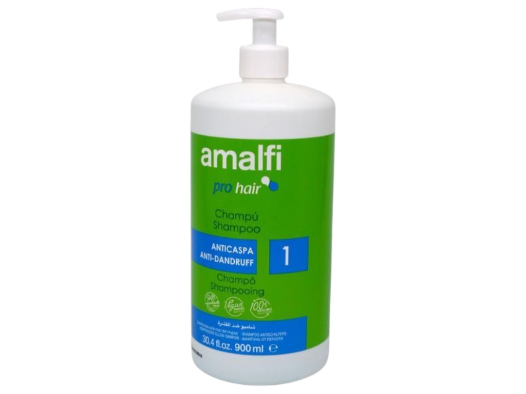 Шампунь Amalfi anticaspa anti-dandruff, з дозатором, для всіх типів волосся, 900 мл