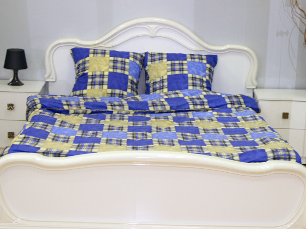 Наволочка бязь голд 60x60 "Синя клітина" Н/БГ/6/6/BL0012