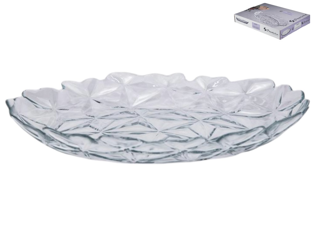 Блюдо для сервировки Pasabahce Estrella, закаленное стекло, 33см, цвет прозрачный
