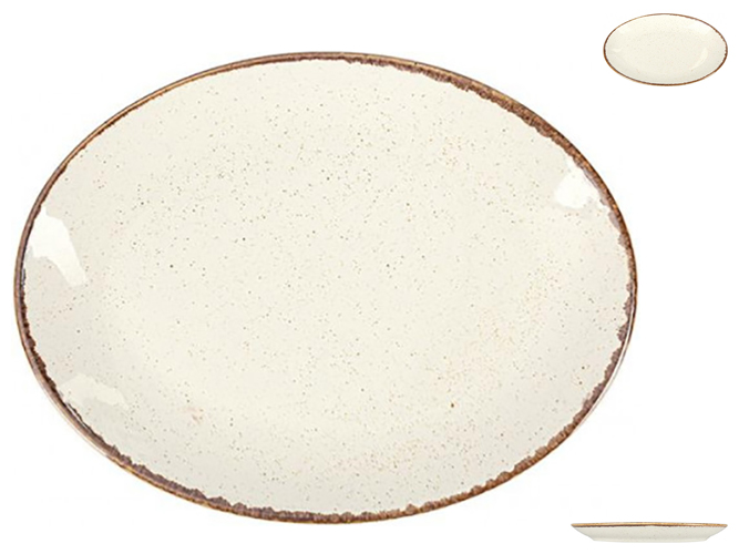 Тарелка овальная Porland Beige, 18см
