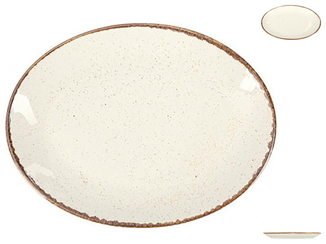 Тарілка овальна Porland Beige, 24см