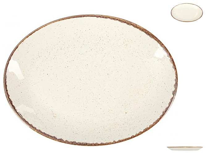 Тарілка овальна Porland Beige, 36см