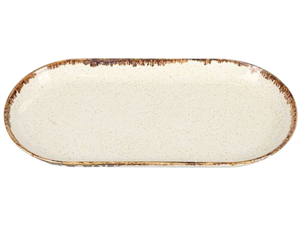 Тарілка овальна Porland Seasons, порцеляна, 30×15см, колір бежевий