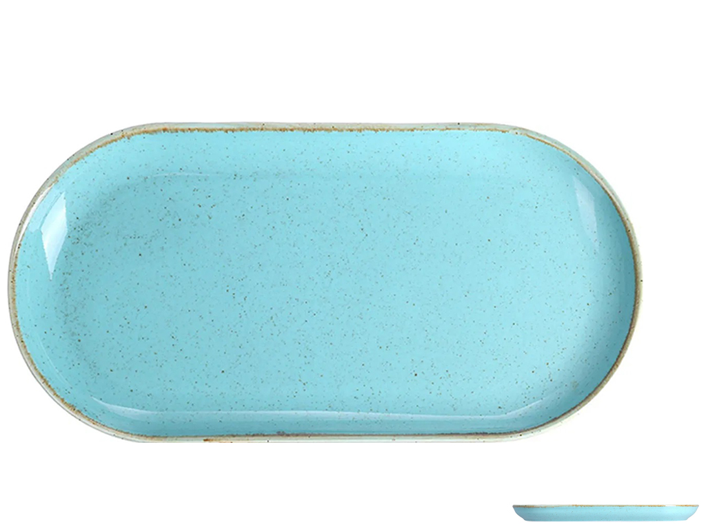 Тарілка овальна Porland Turquoise, 30см