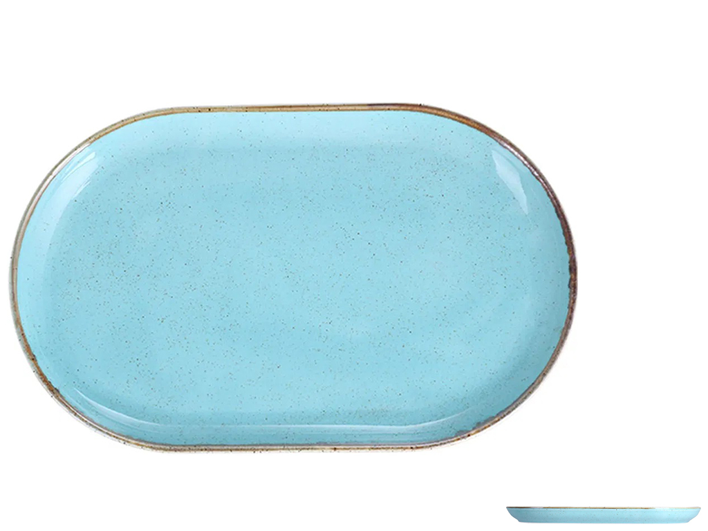 Тарілка овальна Porland Turquoise, 30см