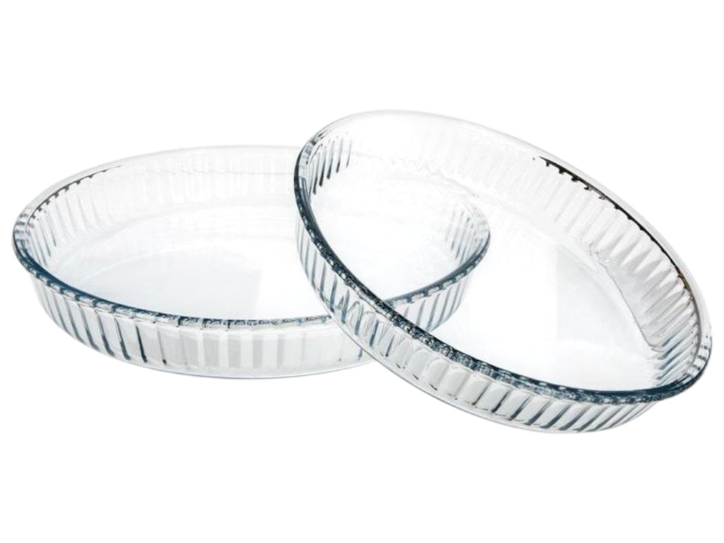 Формы Pasabahce Borcam, набор 2 предмета, круглые, цвет прозрачный, 32 см и 26 см