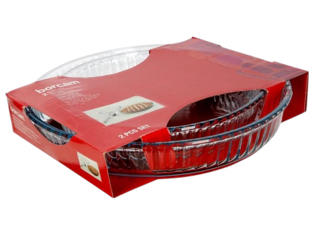 Формы Pasabahce Borcam, набор 2 предмета, круглые, цвет прозрачный, 32 см и 26 см