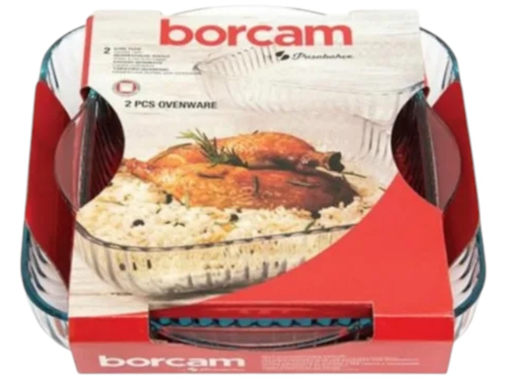 Набор форм для запекания Borcam Ribbed, боросиликатное стекло, 3200мл и 1950мл (цена за набор 2шт)