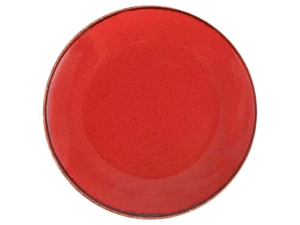 Тарілка Porland Red, фарфор, кругла форма, колір червоний, діаметр 24 см