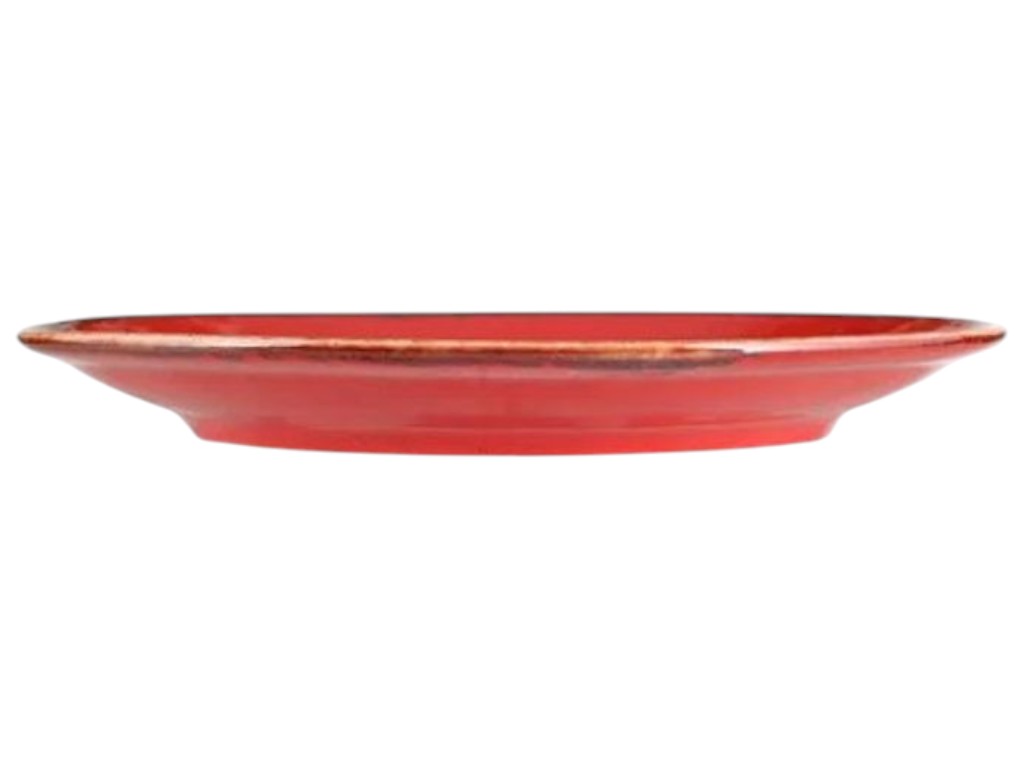 Тарілка Porland Red, фарфор, кругла форма, колір червоний, діаметр 24 см