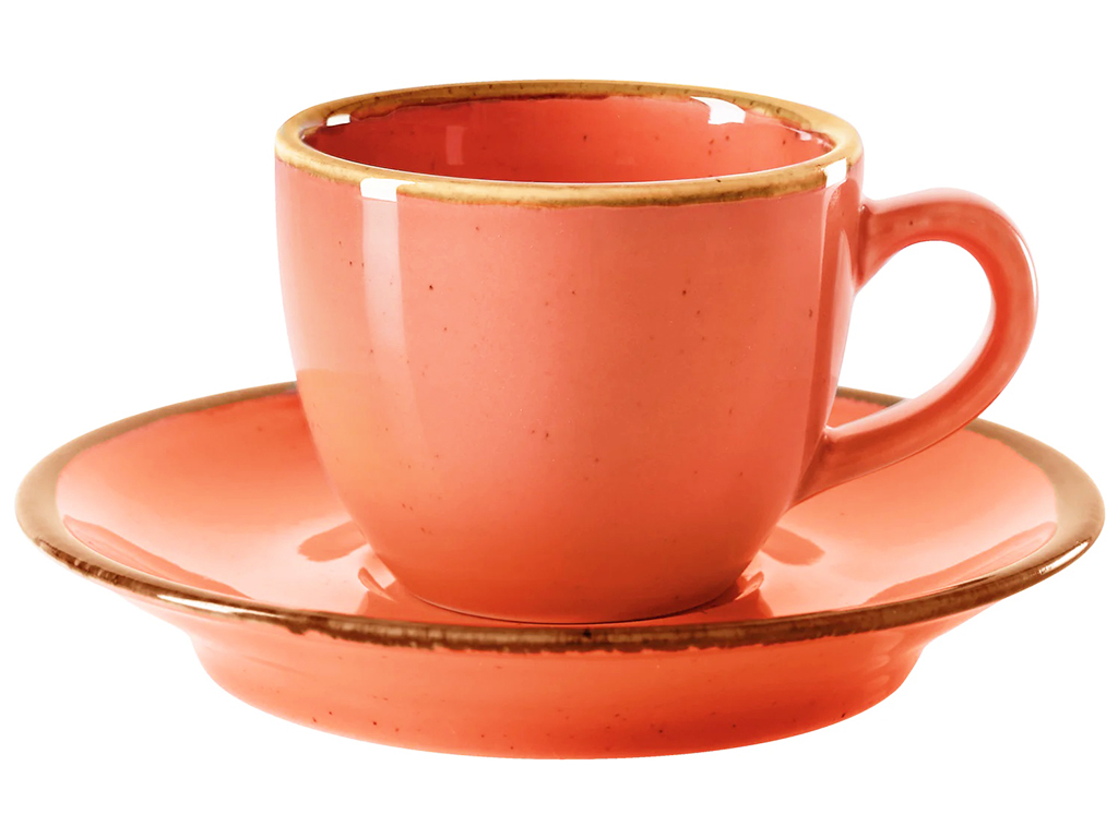 Набор чайный Porland Orange, чашка кофейная 80мл, блюдце 12см