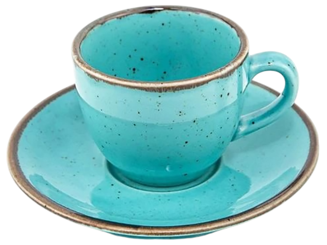 Набір для кави Porland Turquoise, чашка 80мл, блюдце 12см