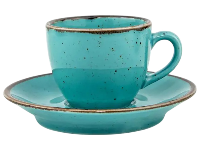 Набір для кави Porland Turquoise, чашка 80мл, блюдце 12см