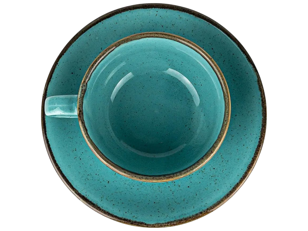 Набір для чаю Porland Turquoise, чашка 320мл, блюдце 15см