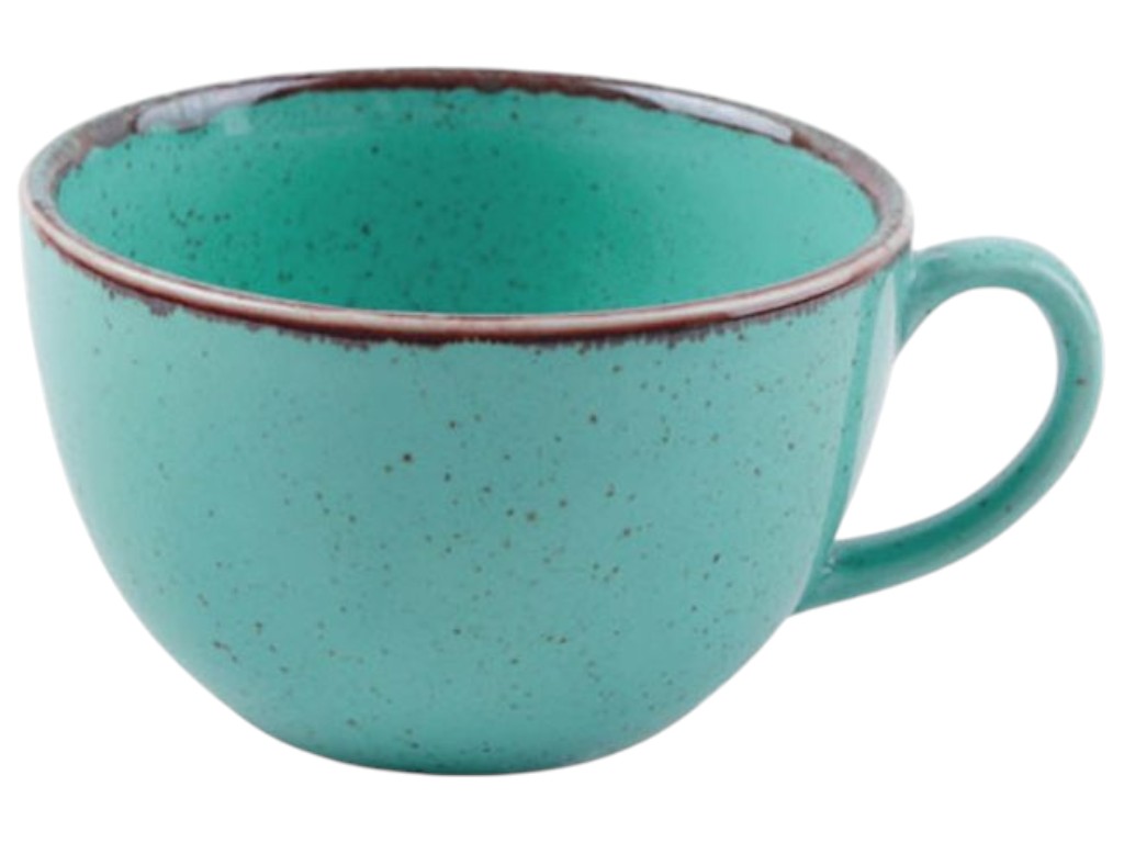 Чашка чайна Porland Turquoise, фарфор, колір бірюзовий, 250 мл