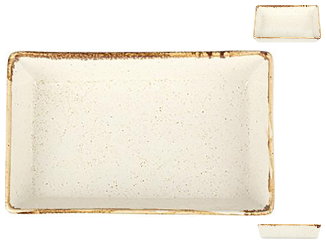 Салатница прямоугольная Porland Beige, 13см
