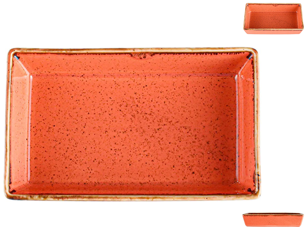 Салатник прямоугольный Porland Orange, 13см