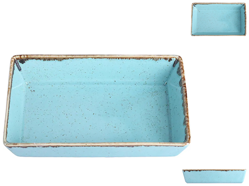 Салатник прямоугольный Porland Turquoise, 13см