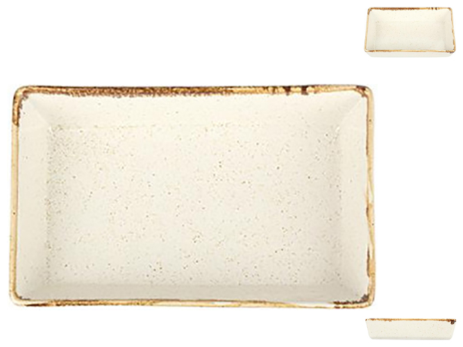 Салатница прямоугольная Porland Beige, 16см