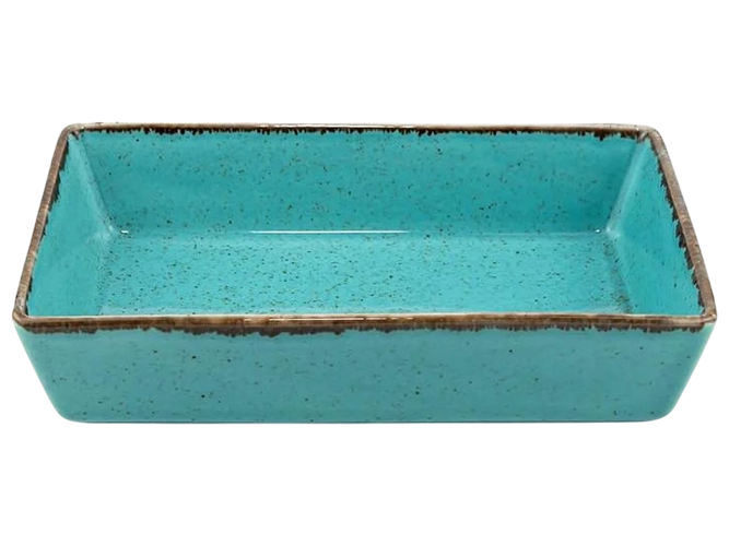 Салатник прямоугольный Porland Turquoise, 16,5×8,5см, цвет бирюзовый