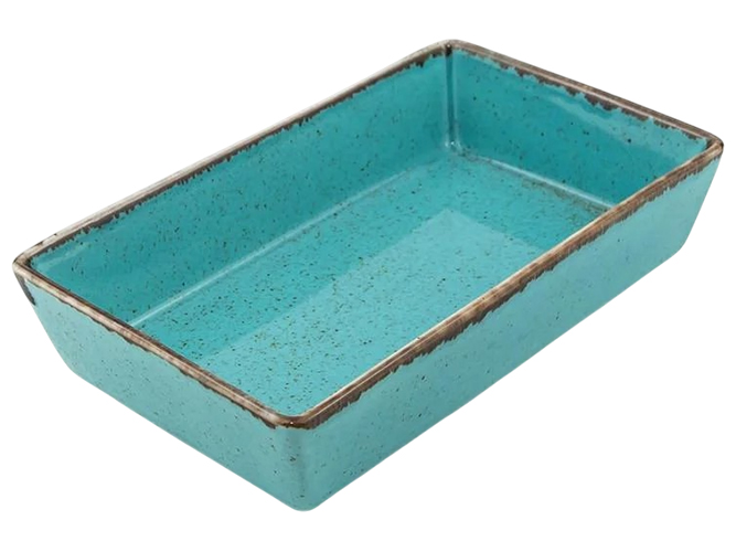 Салатник прямоугольный Porland Turquoise, 16,5×8,5см, цвет бирюзовый