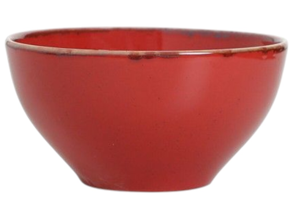 Салатник Porland Red, фарфор, круглая форма, цвет красный, диаметр 14 см, 550 мл