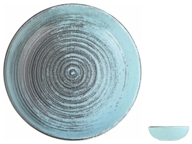 Соусник Porland Lykke Turquoise, фарфор, 95мл, 10см, цвет бирюзово-серый