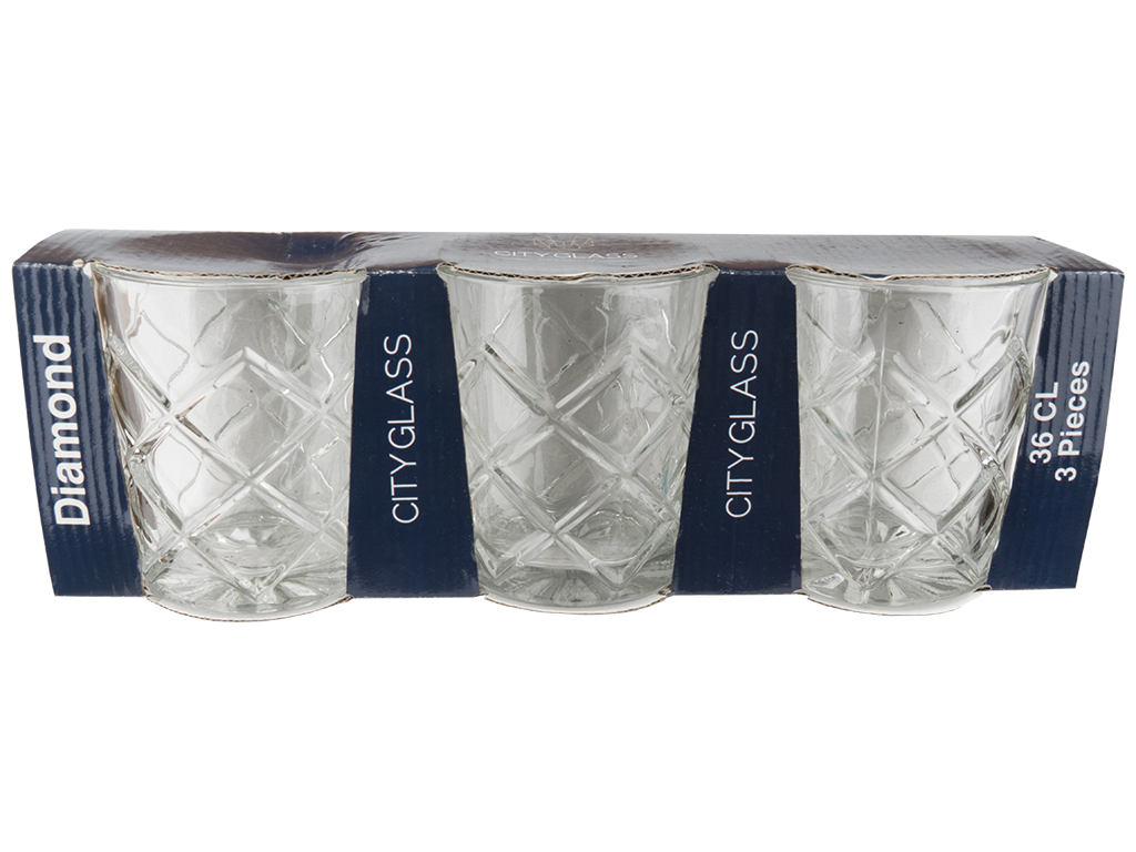 Набір склянок City Glass Diamond 360мл (ціна за набір 3шт) 20742