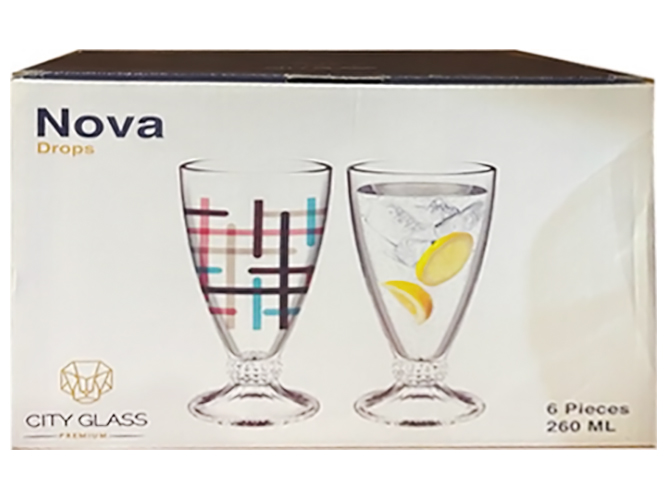 Набор бокалов Nova Drops, для коктейля, 260мл, (цена за набор 6шт), 6222692994762