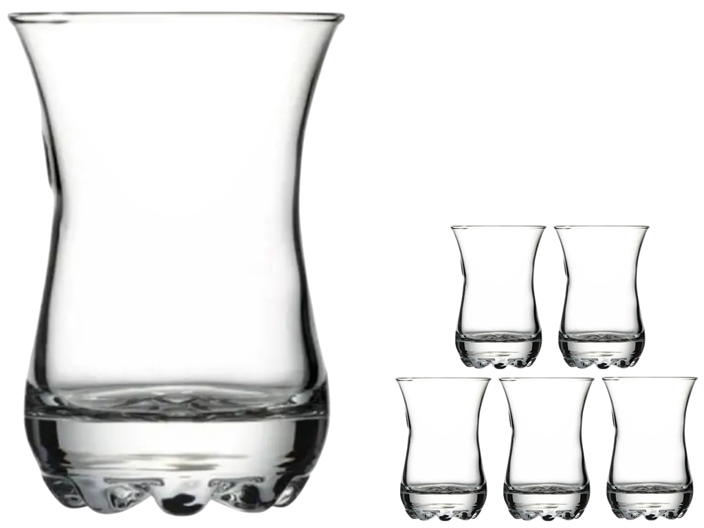 Набор турецких стаканов для чая Pasabahce Sylvana, стекло, 110 мл, цвет прозрачный (цена за 6шт)