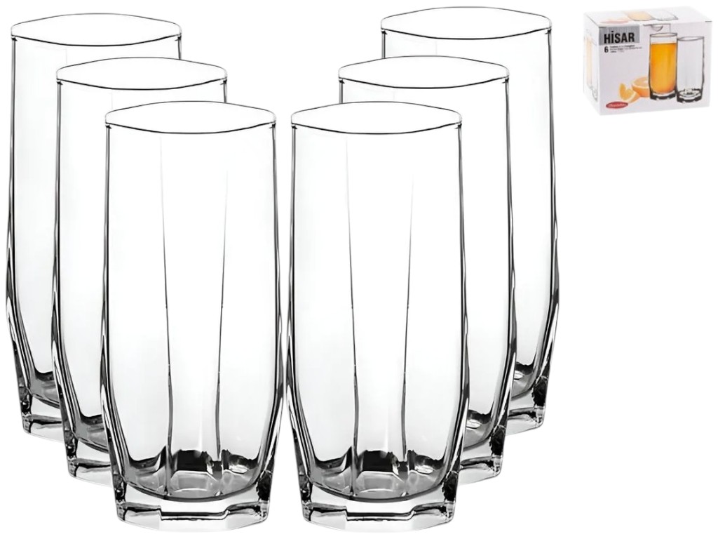 Склянка Pasabahce Hisar, скло, 225мл, колір прозорий (ціна за 6шт)