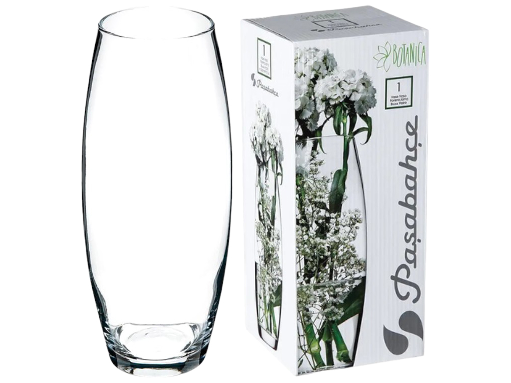 Ваза Pasabahce Botanica, конусна, колір прозорий, висота 26 см, діаметр 11 см