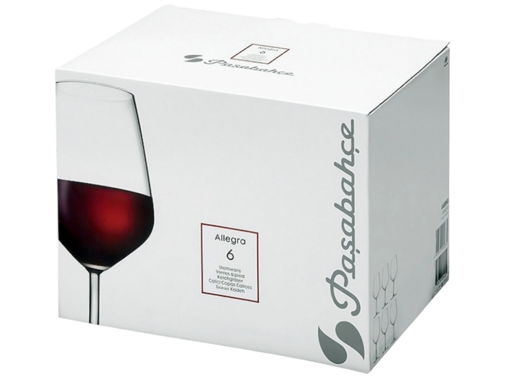 Бокал для вина Pasabahce Allegra, стекло, 350мл, цвет прозрачный (цена за набор 6шт)