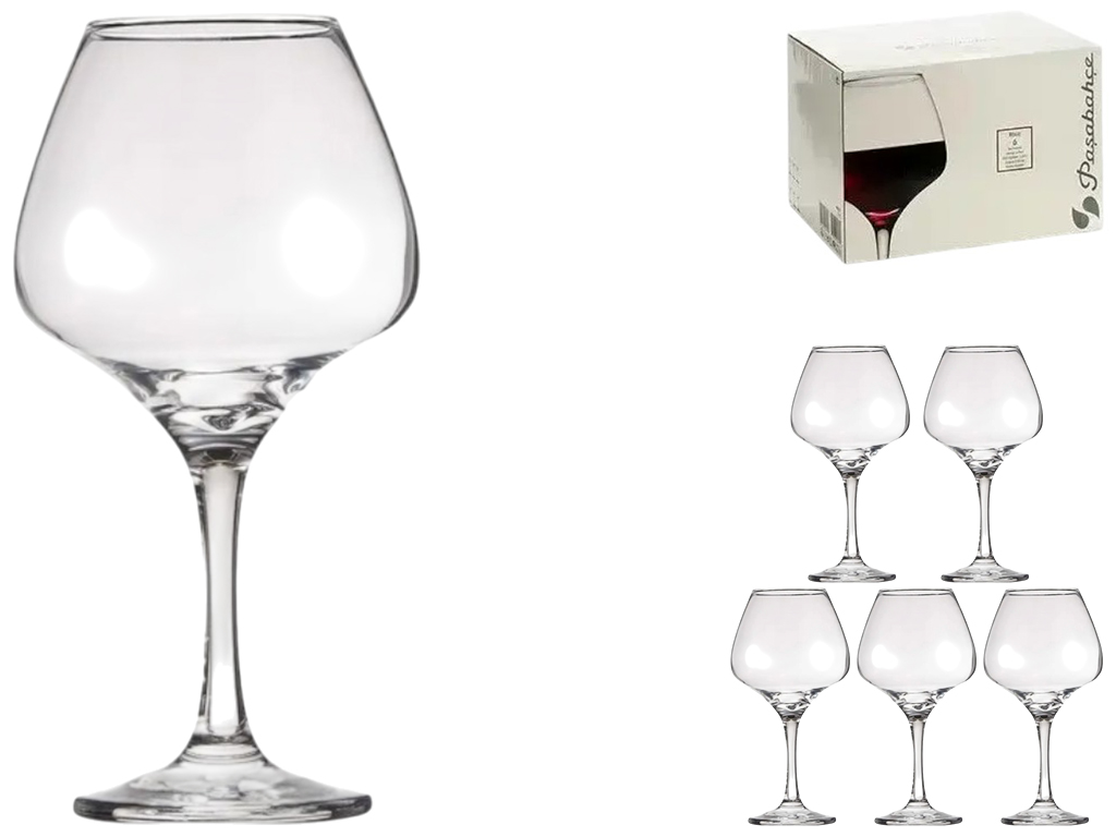 Набір келихів для червоного вина Pasabahce Risus, скло, 455 мл, колір прозорий (ціна за 6 шт)