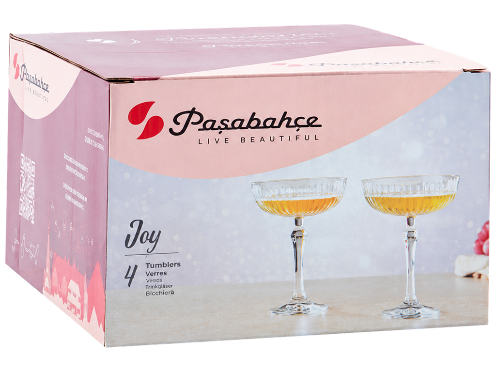 Набір келихів для шампанського Pasabahce Joy, скло, 245мл, 4шт, (ціна за набір)
