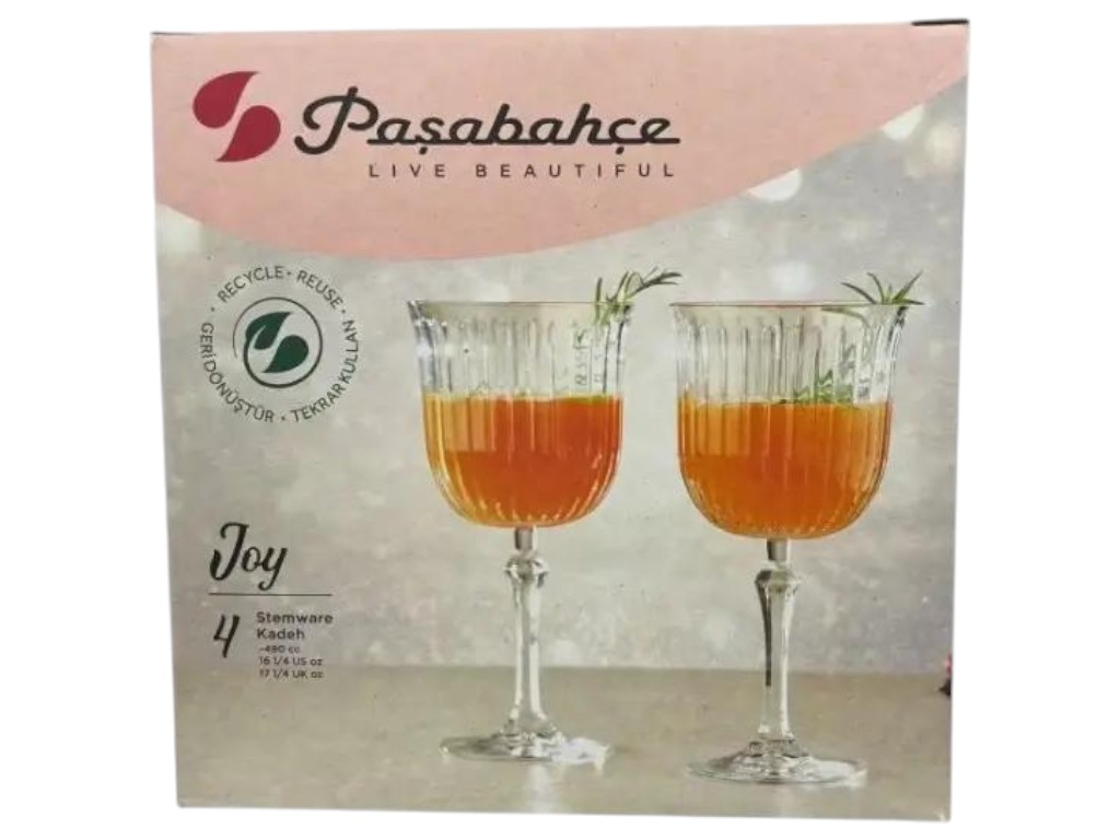 Набор бокалов для вина Pasabahce Joy, стекло, 490мл, цвет прозрачный (цена за 4 шт)