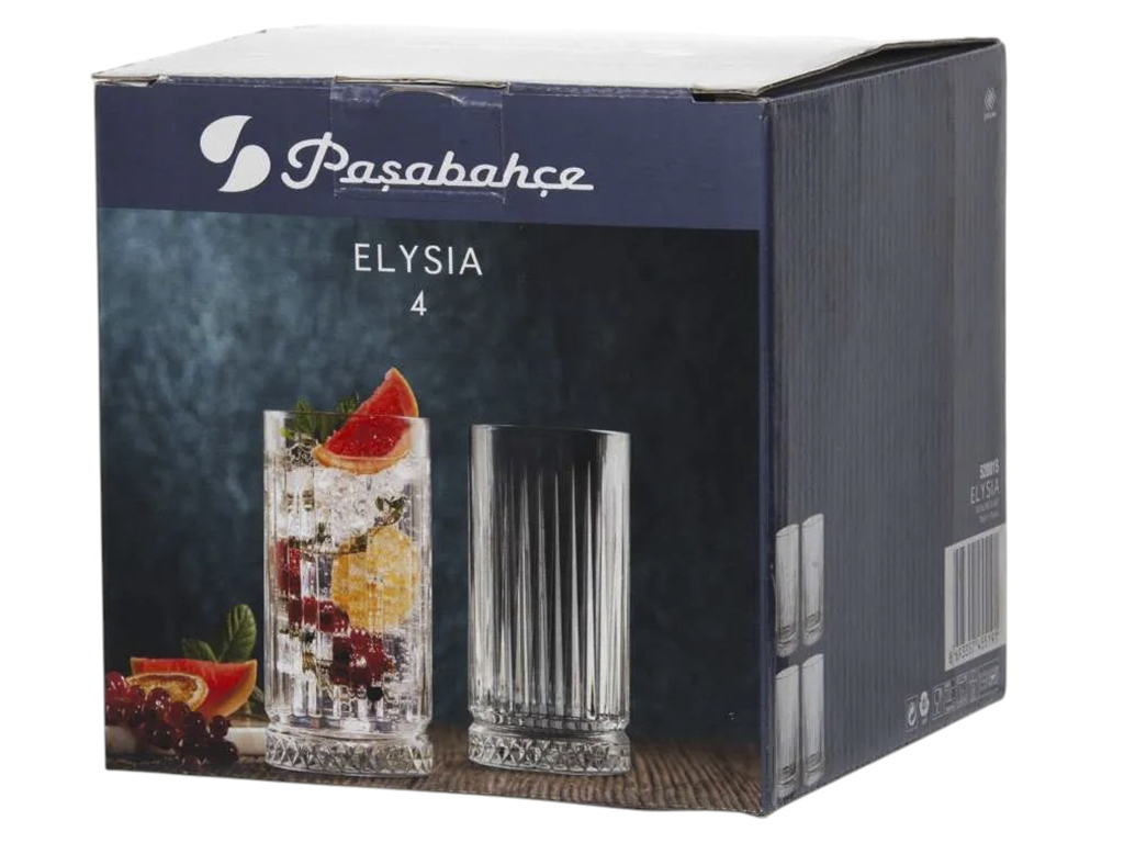 Набор стаканов высоких Pasabahce Elysia, стекло, 365мл, цвет прозрачный (цена за 4шт)
