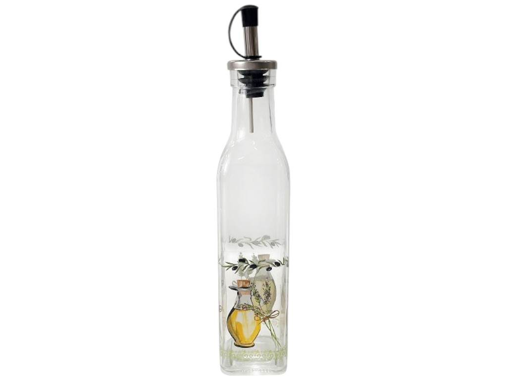 Бутылка для масла и уксуса Helios Classic, декорированная, стекло, 250мл, 2 дизайна (цена за 1шт)