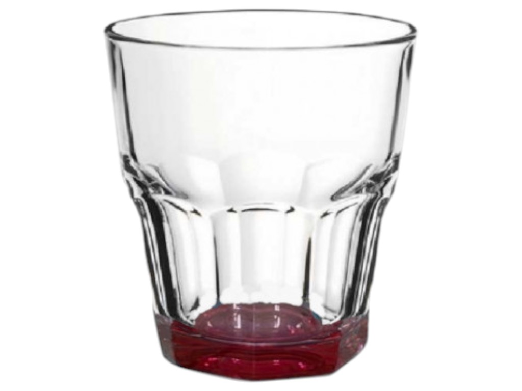 Склянка низька для віскі Pasabahce Casablanca Red, скло, 269мл, колір прозорий з червоним дном