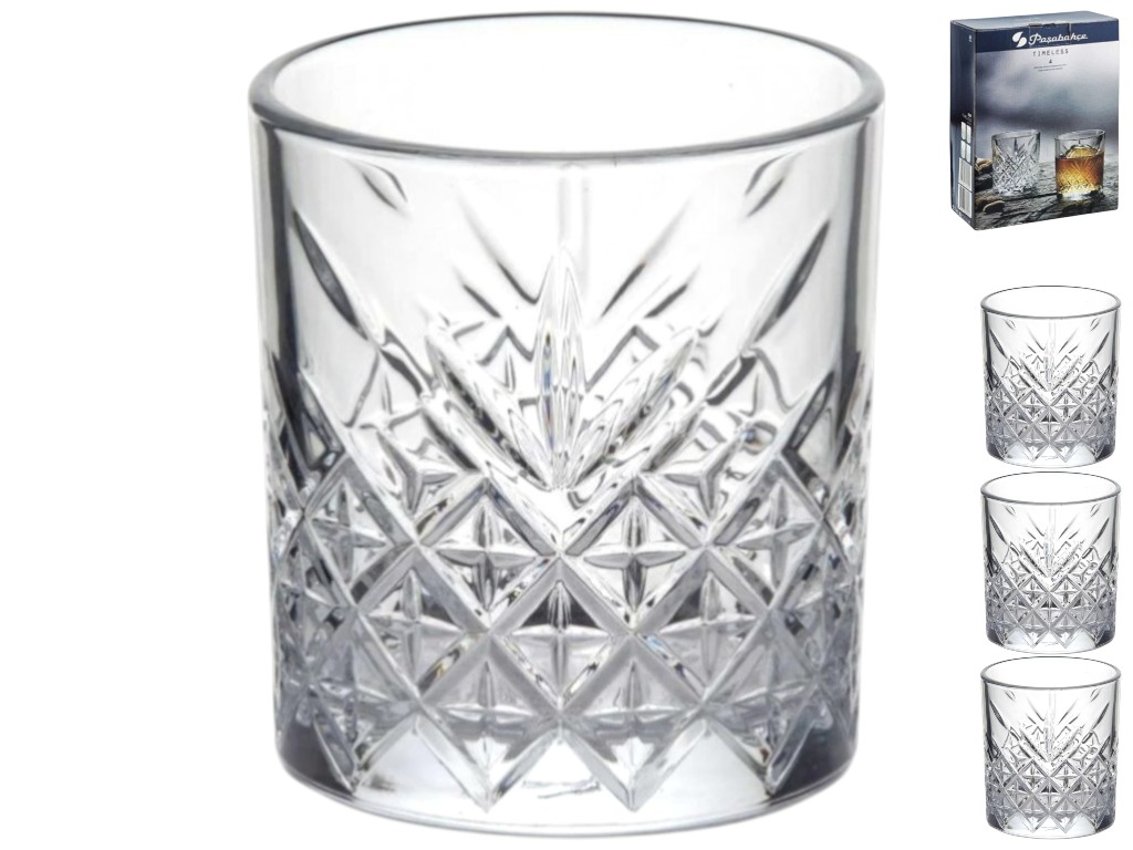 Стакан для виски Pasabahce Timeless, стекло, 345мл, цвет прозрачный (цена за набор 4шт)