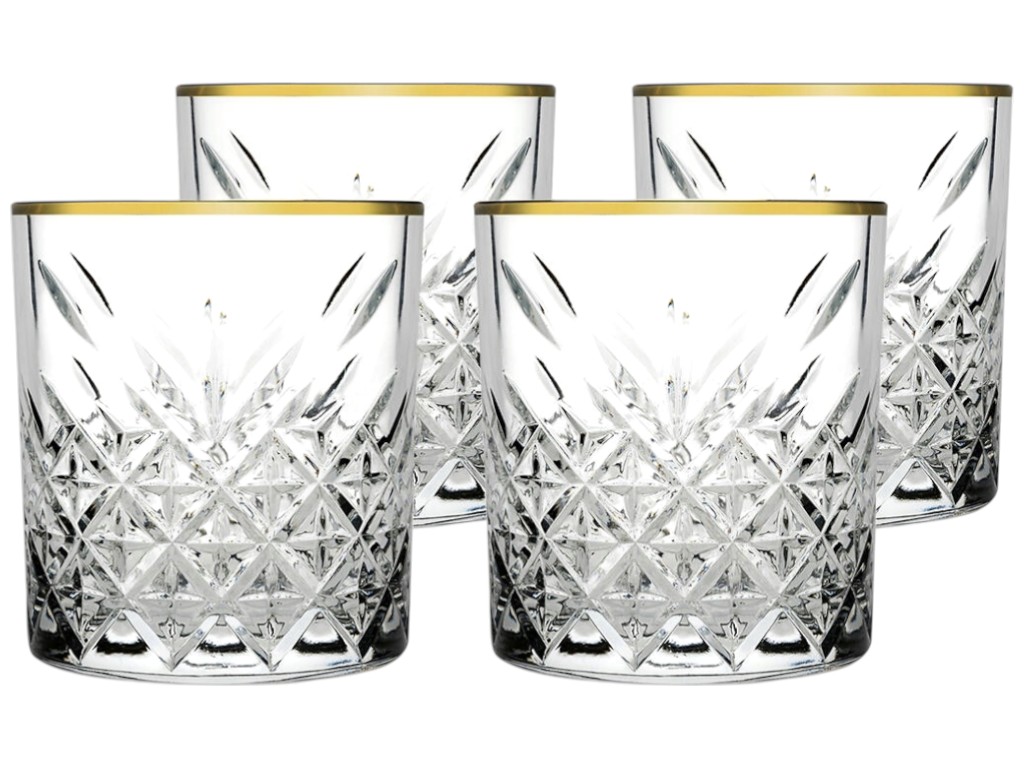Стакан Pasabahce Timeless Golden Touch, стекло, 345мл, цвет прозрачный с золотом (цена за набор 4шт)