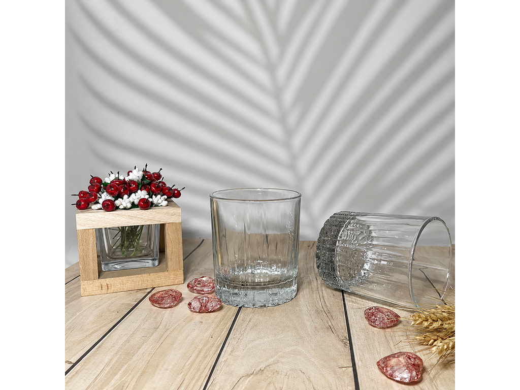 Стакан низкий для виски Kalita, рельефный, прозрачный, 280 мл