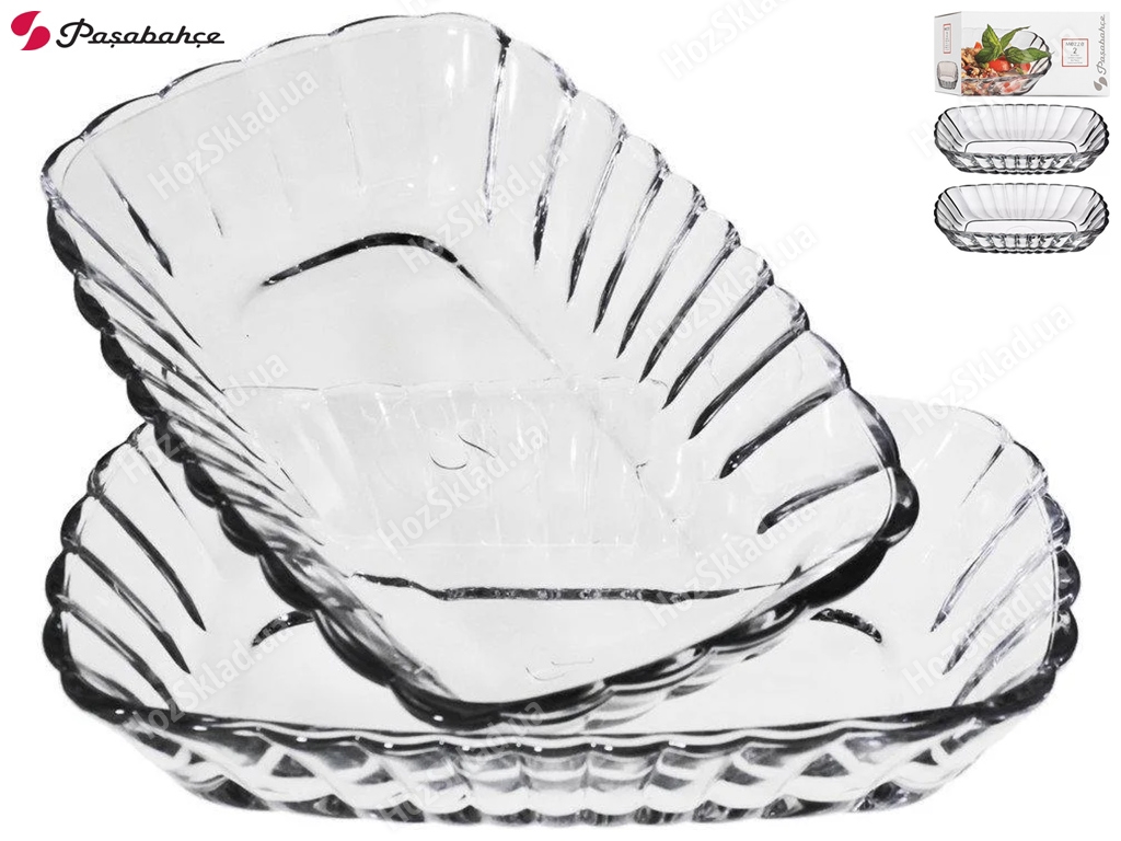 Набор салатников Pasabahce Mezze прямоугольных 19х12,2см (цена за набор 2шт)