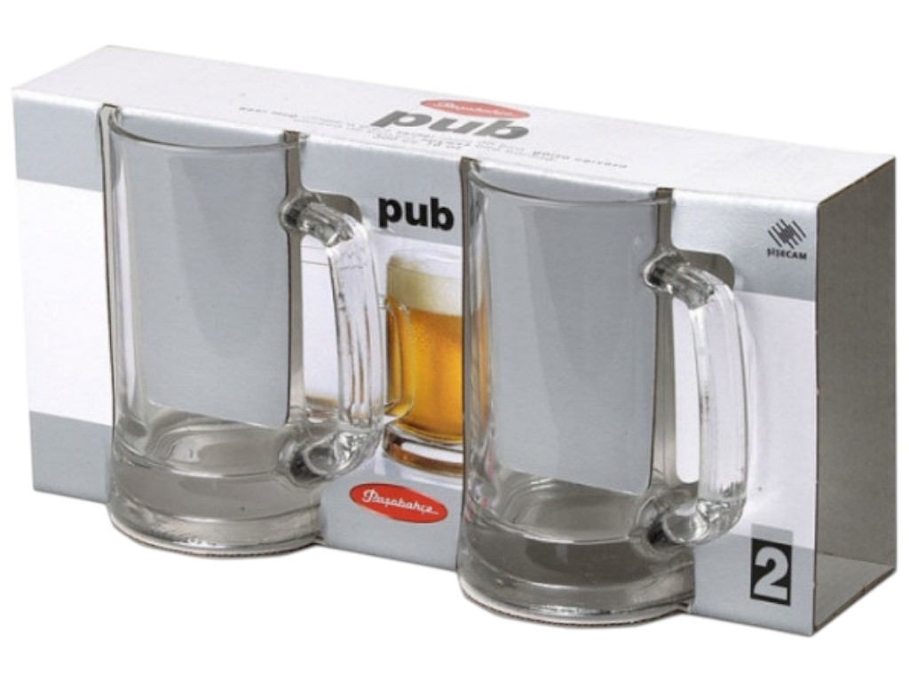 Кружка пивная Pasabahce Pub, стекло, 395мл, цвет прозрачный (цена за набор 2шт)