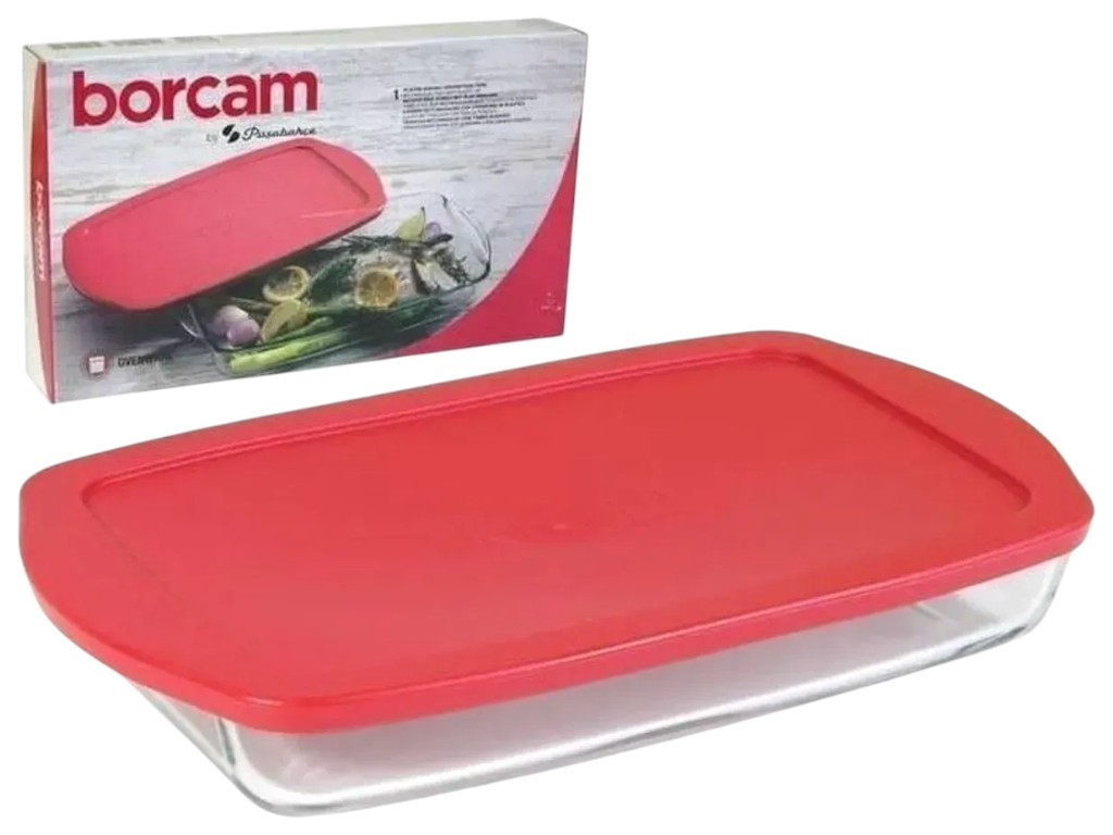 Форма Pasabahce Borcam, прямоугольная, с крышкой и ручками, 34 х 19 см, объём 2000 мл