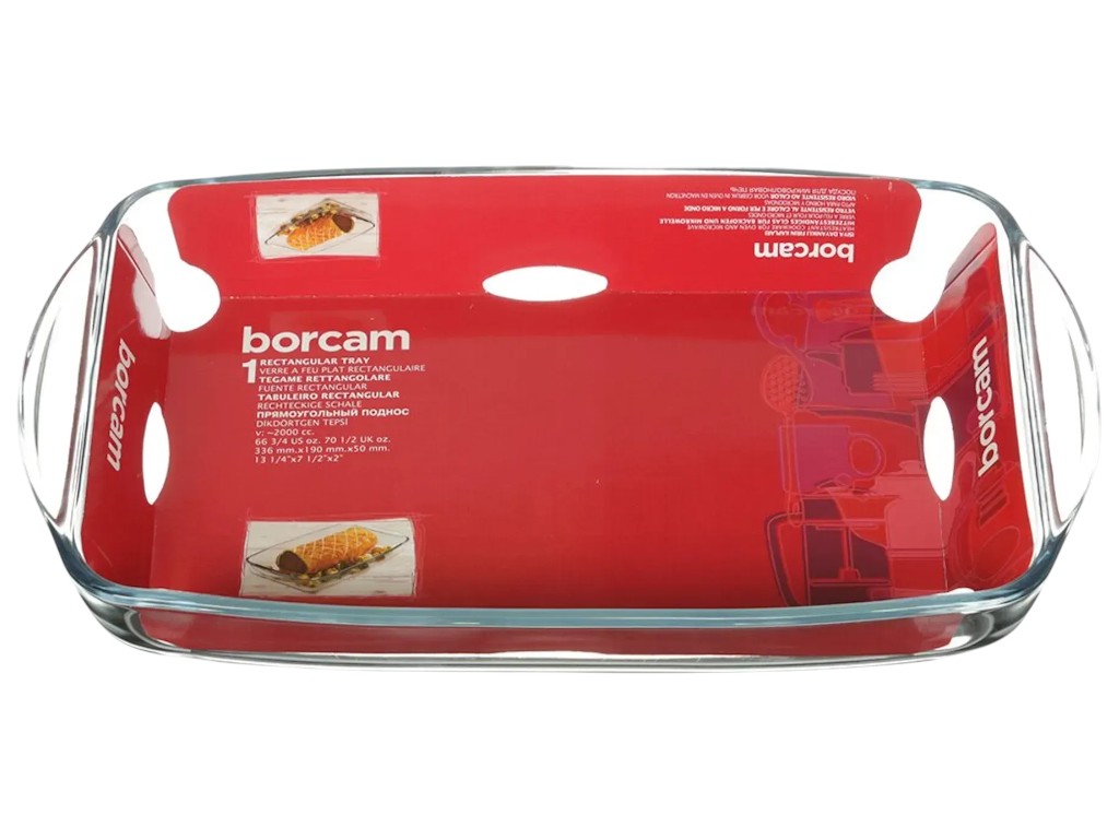Форма Pasabahce Borcam, прямоугольная, с крышкой и ручками, 34 х 19 см, объём 2000 мл