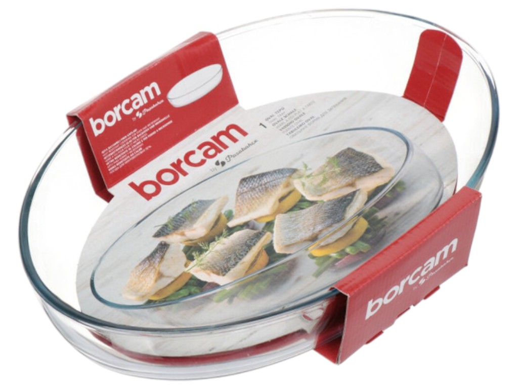 Форма для запікання Pasabahce Borcam, жароміцне скло, овальна, 26 х 18 х 5 см, 1550 мл