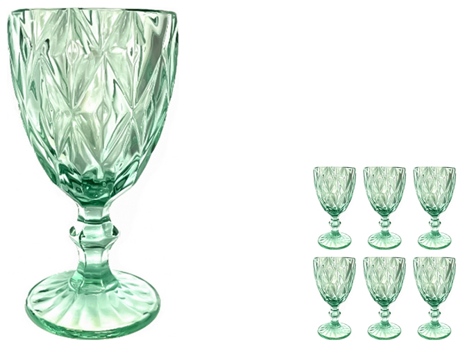 Набор бокалов для вина Helios Бирюза, 320мл (цена за набор 6шт)