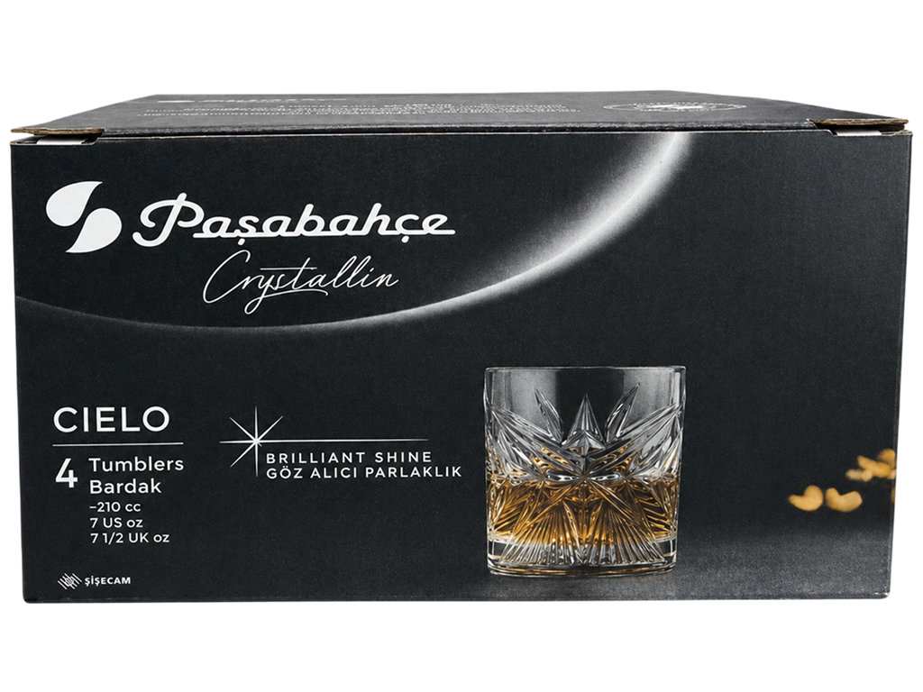 Набір склянок для віскі Pasabahce Cielo Crystallin, скло, 210мл, 4шт, (ціна за набір)