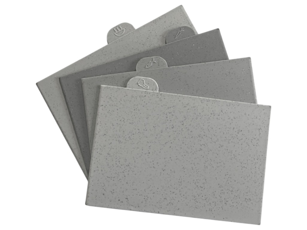 Набор досок разделочных на подставке Granite, пластик, цвет серый (цена за 4шт)